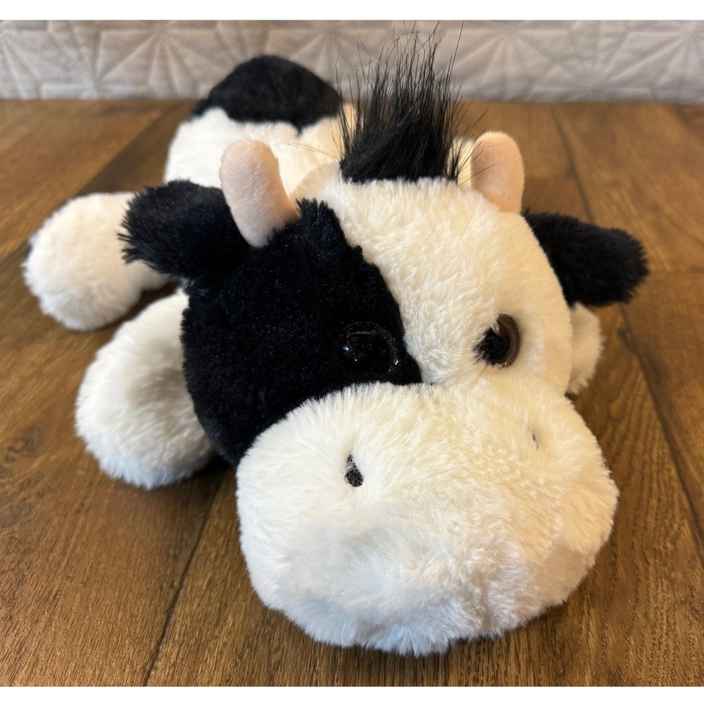 Cow Plush Stuffed Animal Black White Lying Down Walmart 15 Inch Spotted Toy